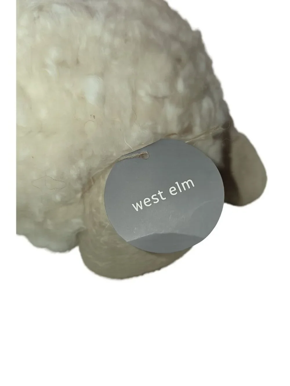 West Elm Curly Wool Yeti Plush Pillow / Decor – Cream Bouclé Texture NWT